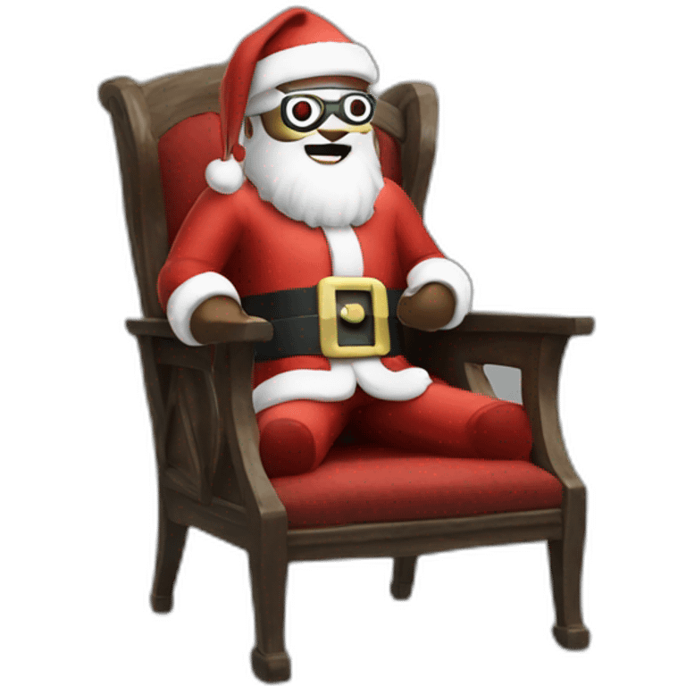 Santa in vr headset on chair emoji