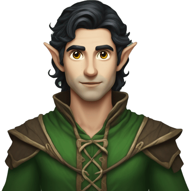 male elf fantasy dark hair emoji