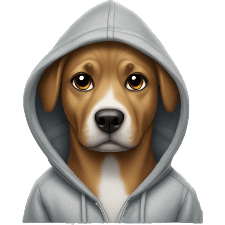 Dog wearing a hoodie  emoji