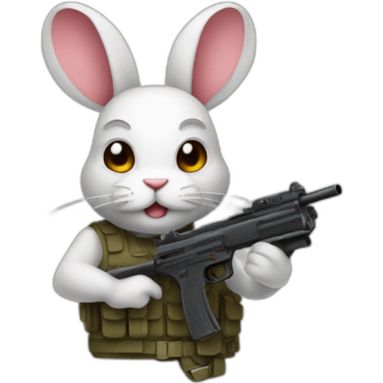 Rabit wearing guns  emoji