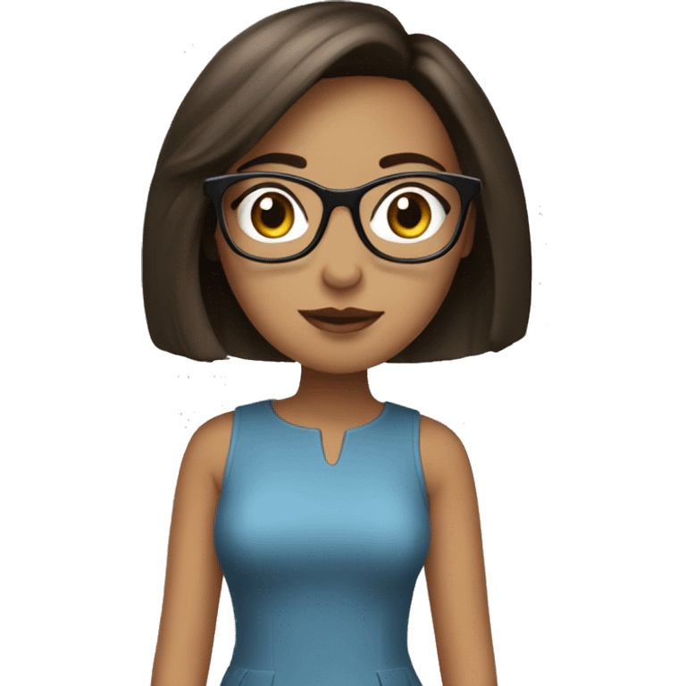 IT Girl brunette with bob and glasses emoji