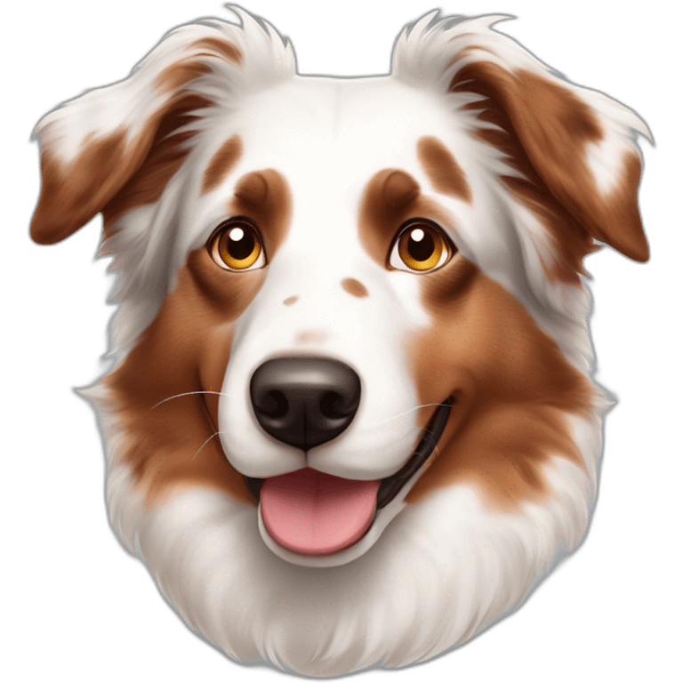 Face of a White Australian Shepherd Red merle  emoji