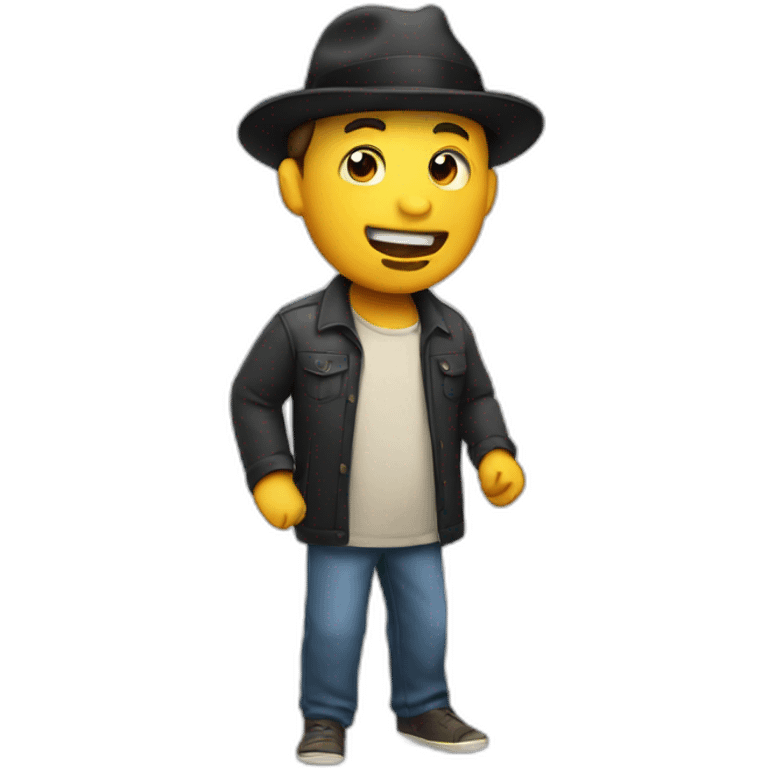 man with hat singing emoji