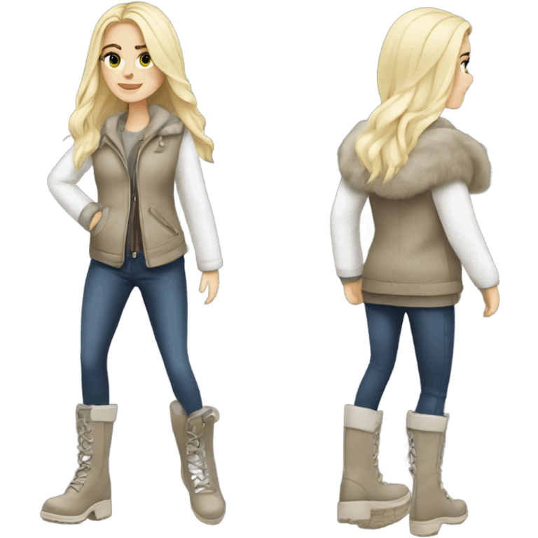 Cool white girl with boots  emoji