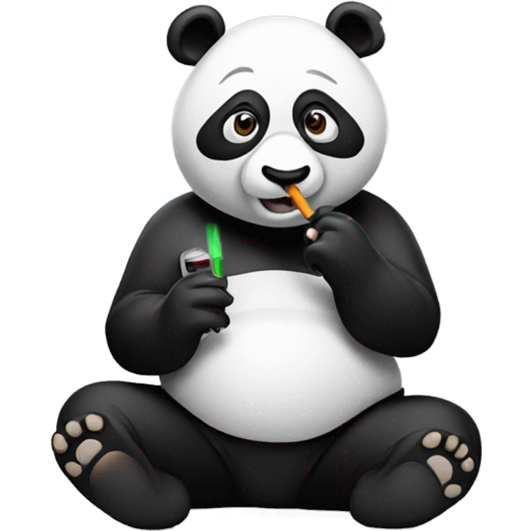 A panda smoking a vape emoji