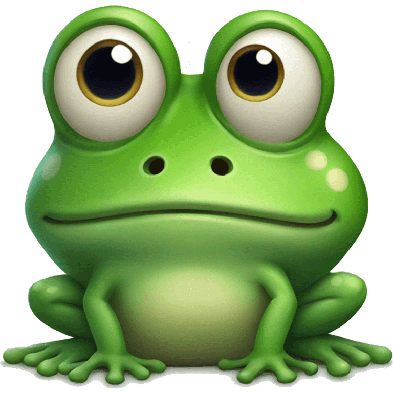 frog with weird face emoji