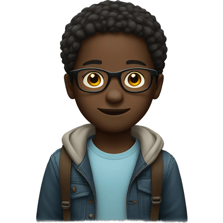 A african kid wearing glasses  emoji