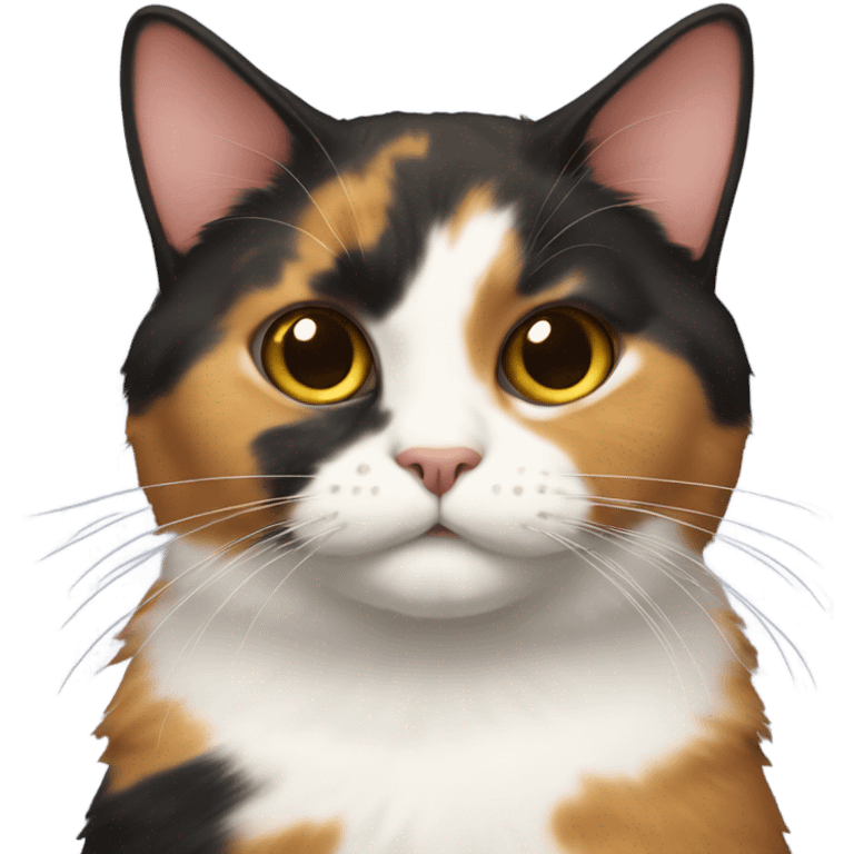 Calico cat with big belly  emoji