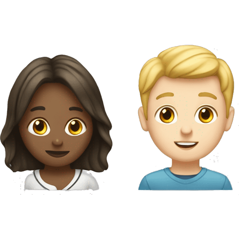 one white girl student and one white boy student emoji