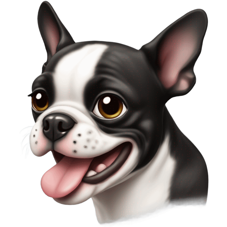 Kissing Boston terrier emoji