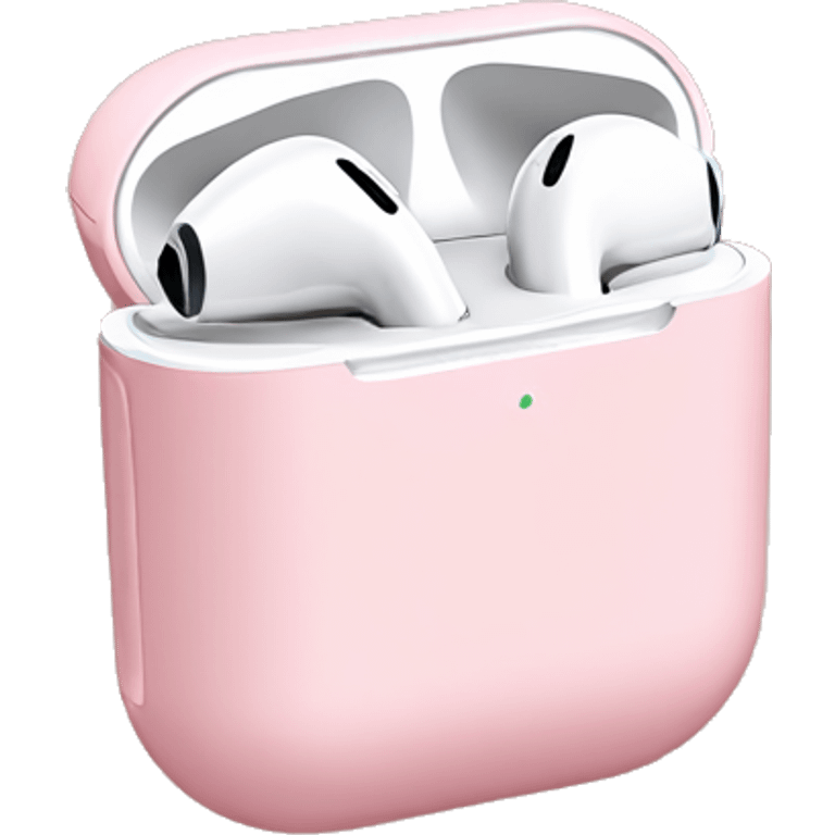 air pods with light pink airpod case emoji