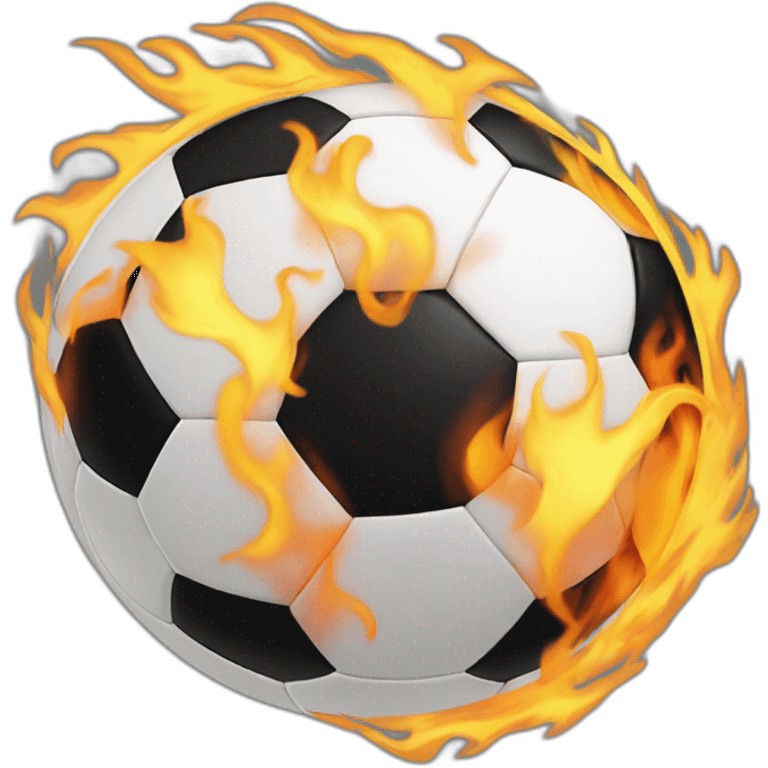 overlap soccer ball flame emoji