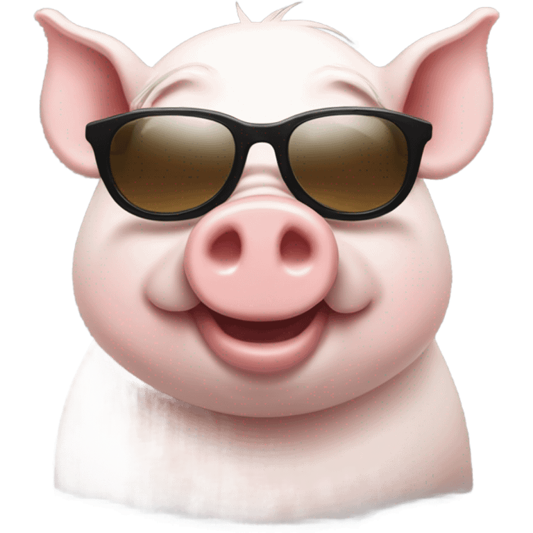 Happy rich pig cilinder sunglases emoji