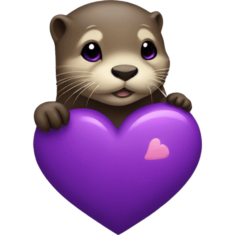 Otter with Purple Heart emoji