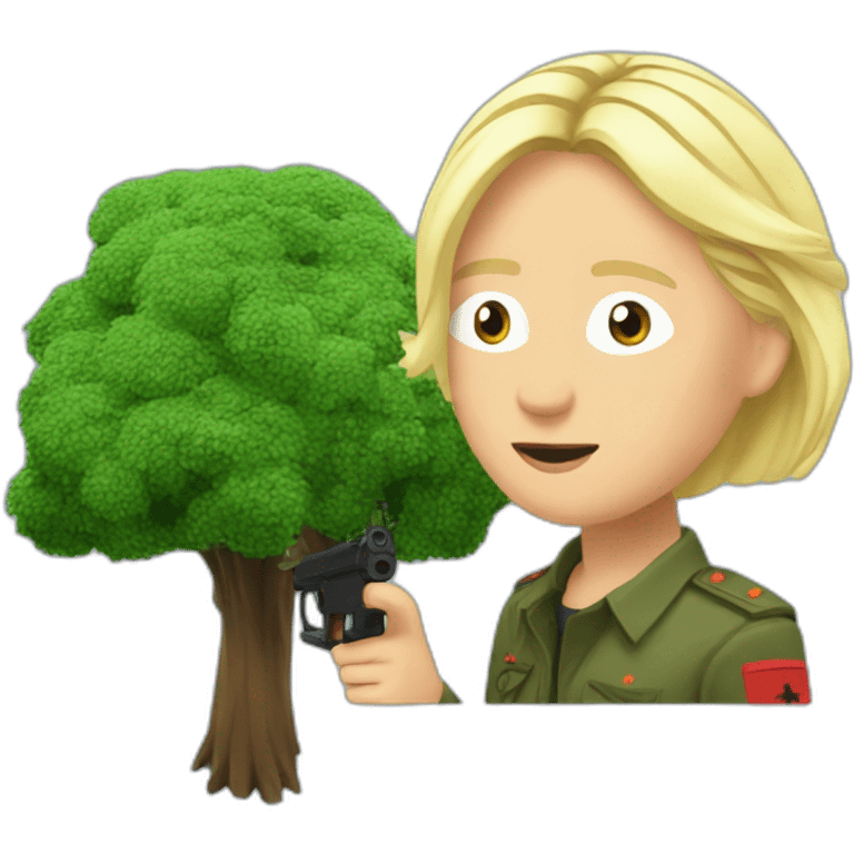 Marine Lepen shooting trees emoji