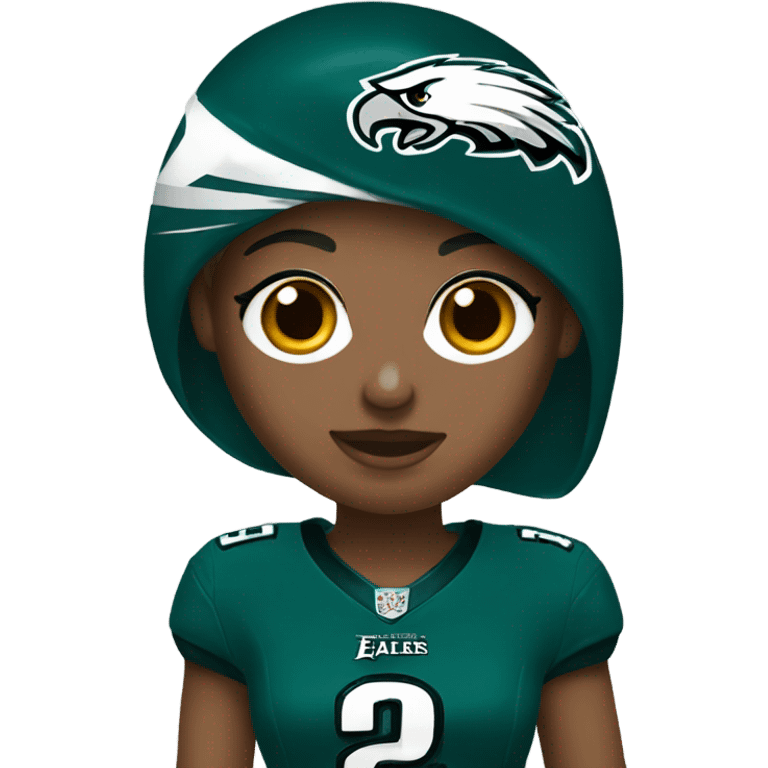  female wearing Philadelphia Eagles jersey emoji