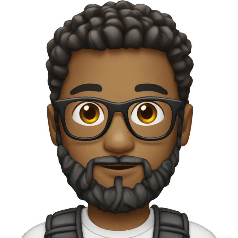 Boy with beard and specs wearing icey chains emoji