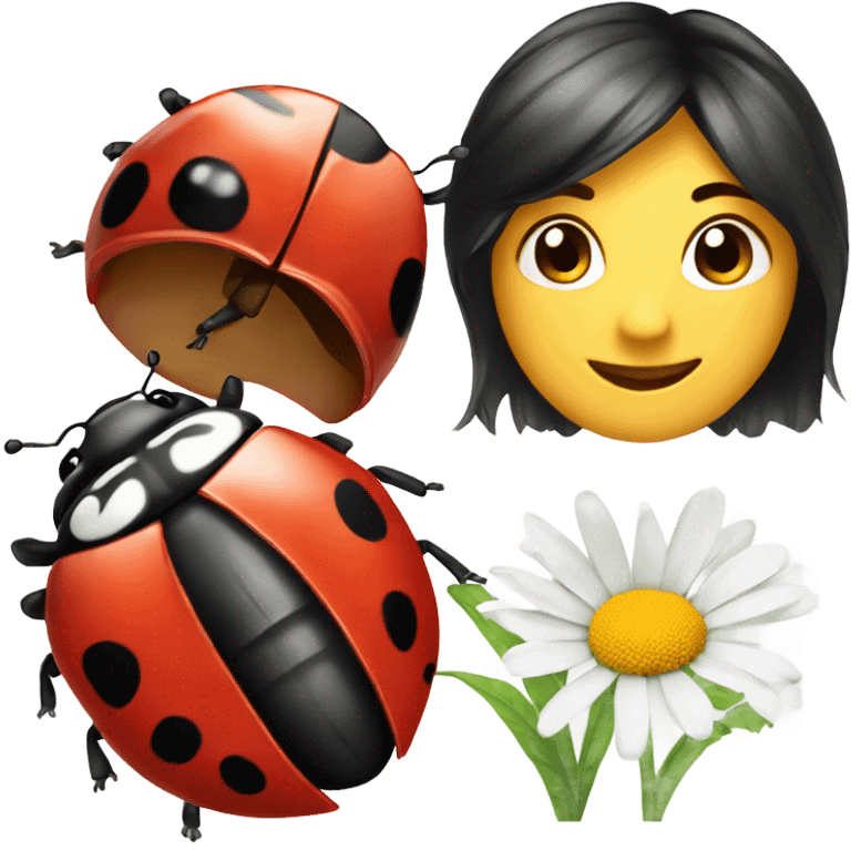 Ladybug and daisy  emoji