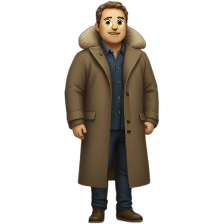 large man in a tiny coat emoji