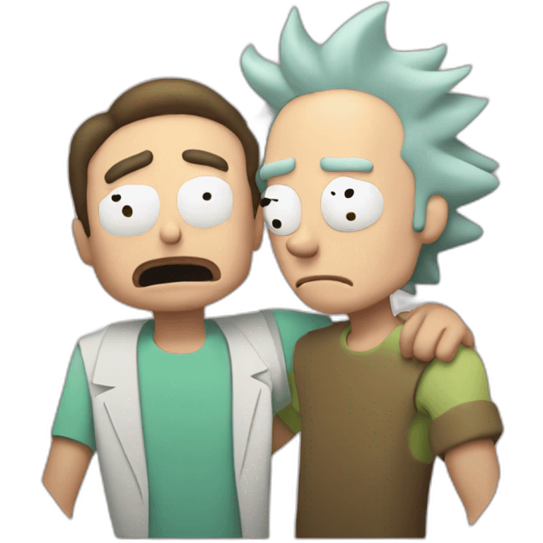 Rick kissing morty emoji