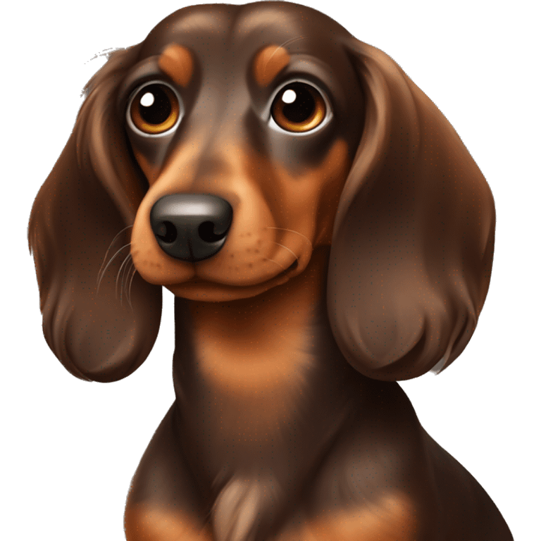 brown long hair mini daschund  emoji