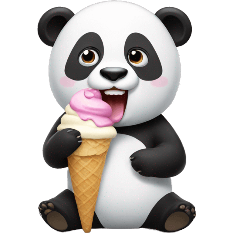 Panda eating ice cream emoji