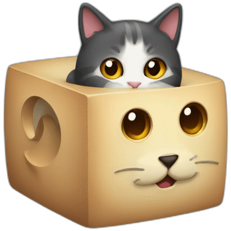 cube with cat inside emoji