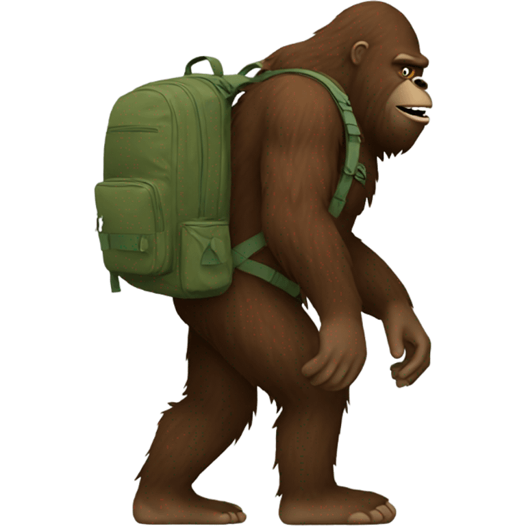 bigfoot with backpack  emoji