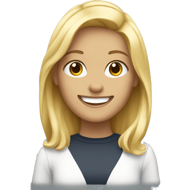 Blonde girl with smile emoji