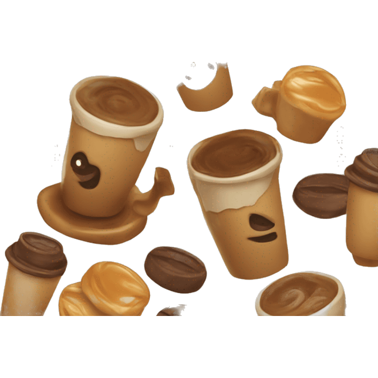 Coffee with caramel emoji