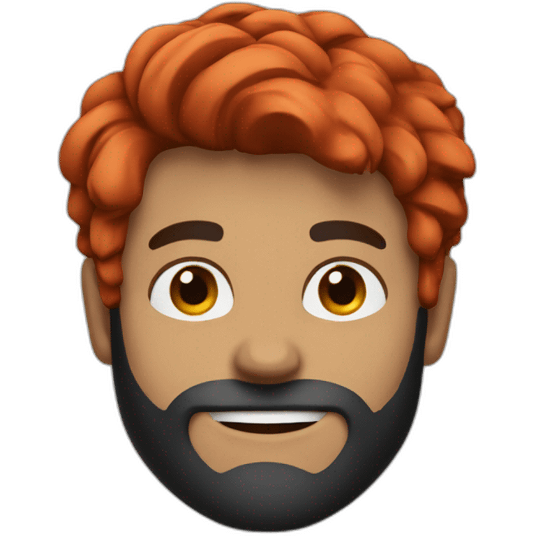 Guy with red colored hair a beard and Black Pullover emoji