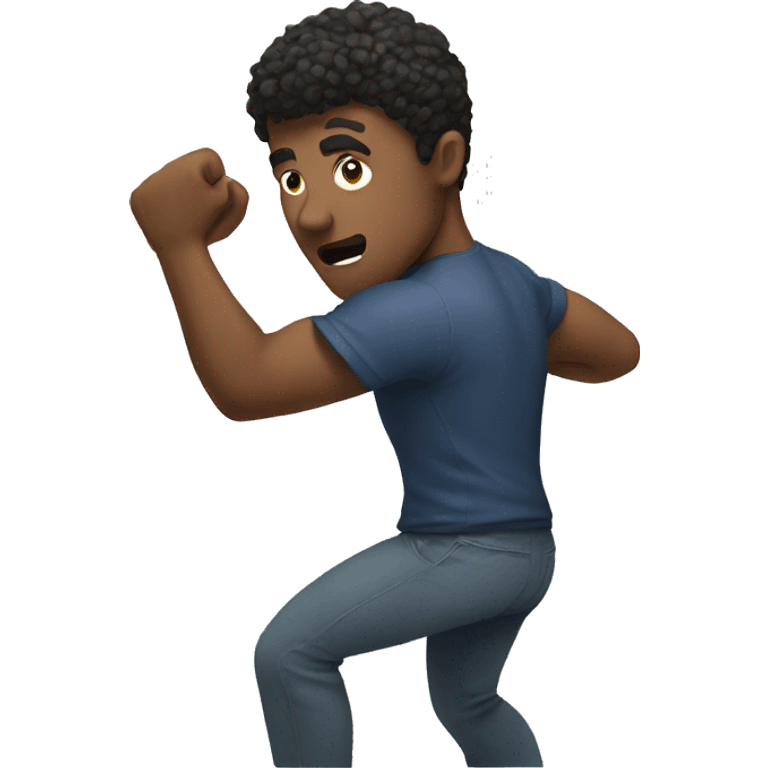 Guy getting in a fighting stance emoji