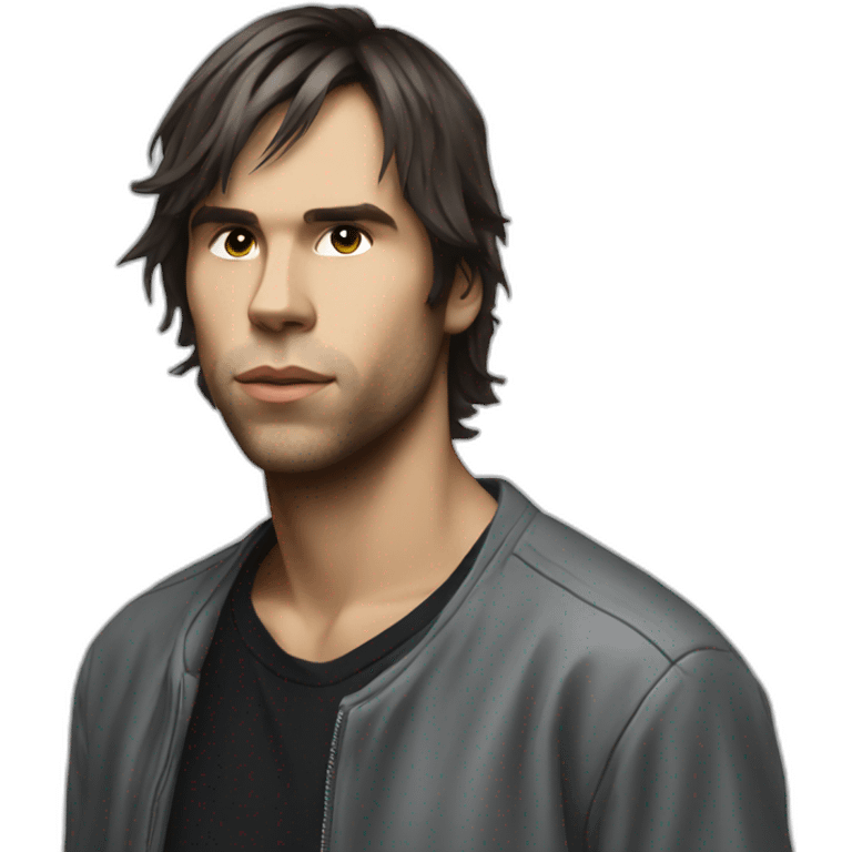 Orelsan with white streak emoji