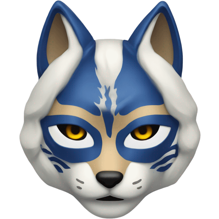 Blue japanese kitsune mask emoji