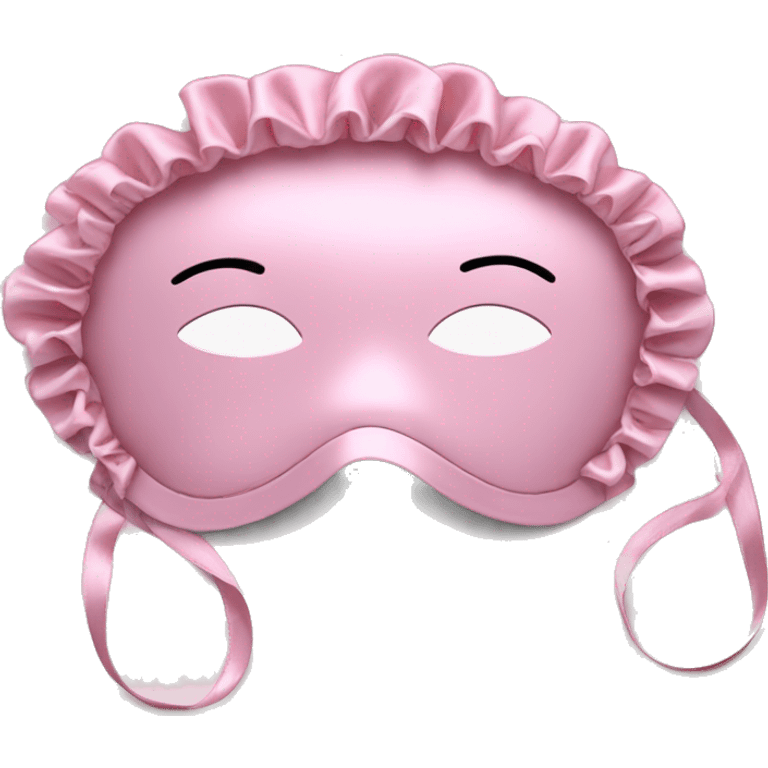 Light pink Frilly satin sleeping mask emoji