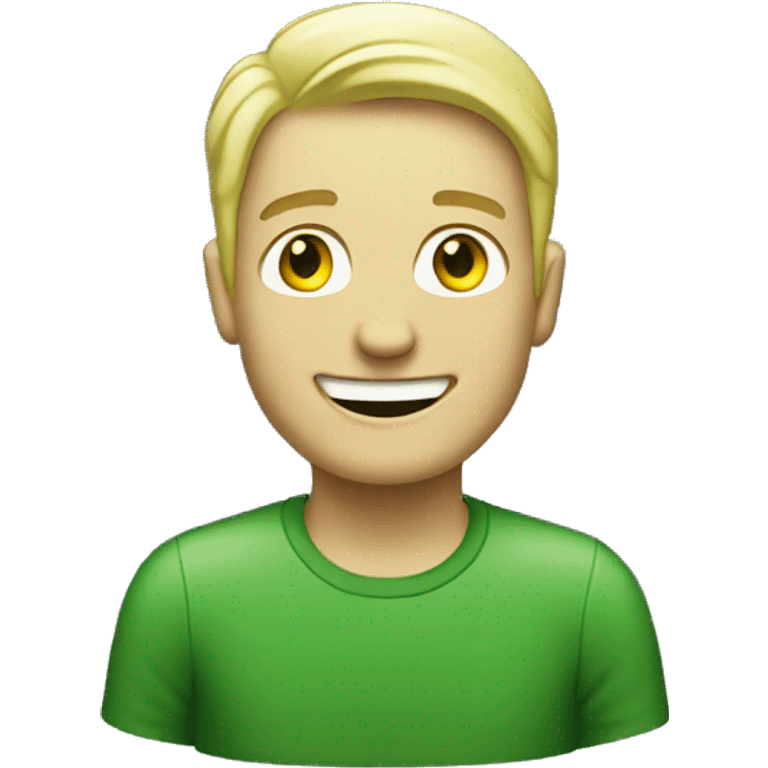 "white man Smiling solo in green"  emoji