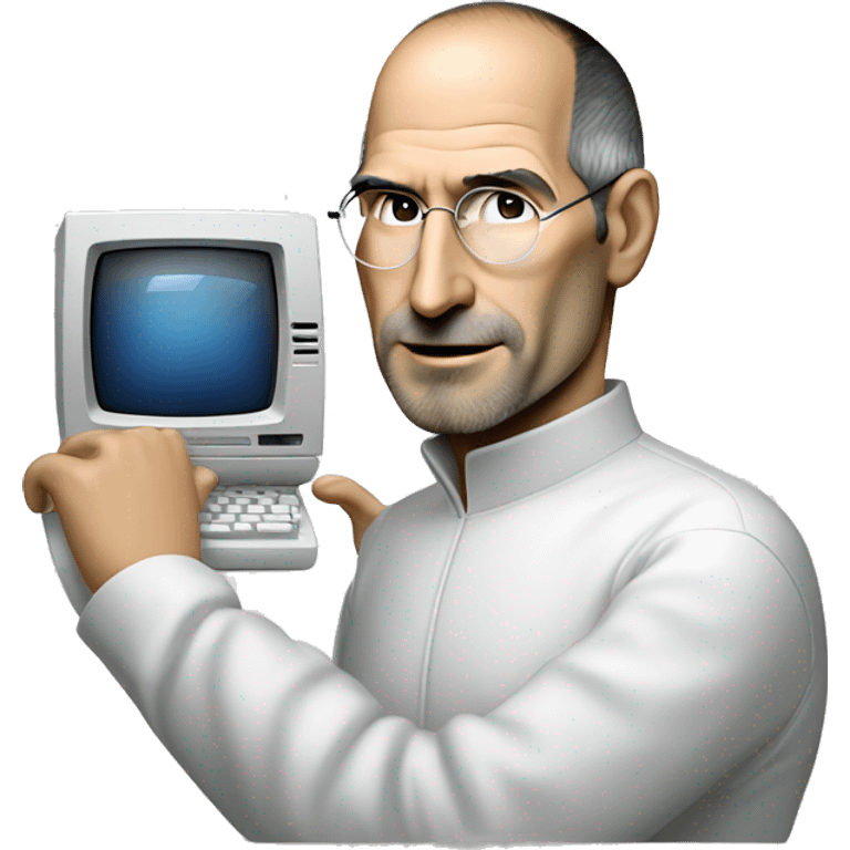 Steve Jobs with Macintosh emoji