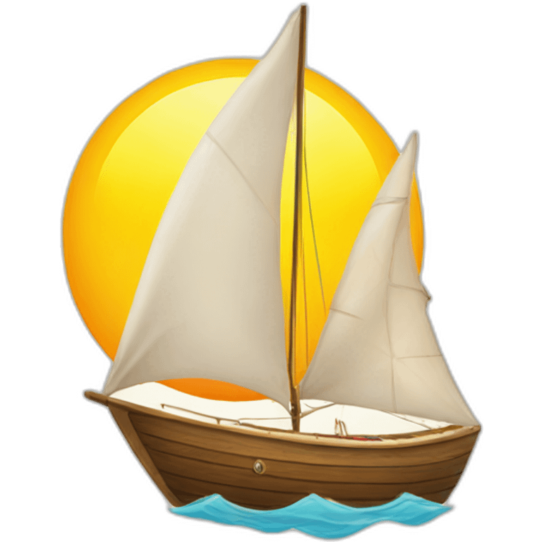 Sail boat and sun emoji