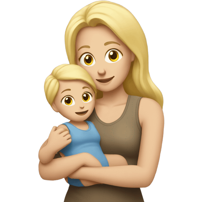 Blonde mother with child emoji