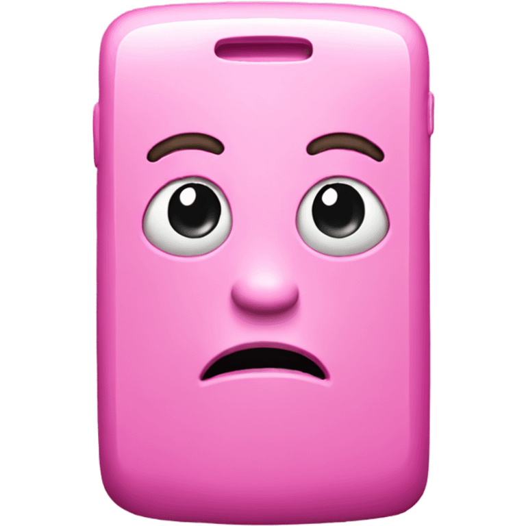 Phone pink with singe emoji