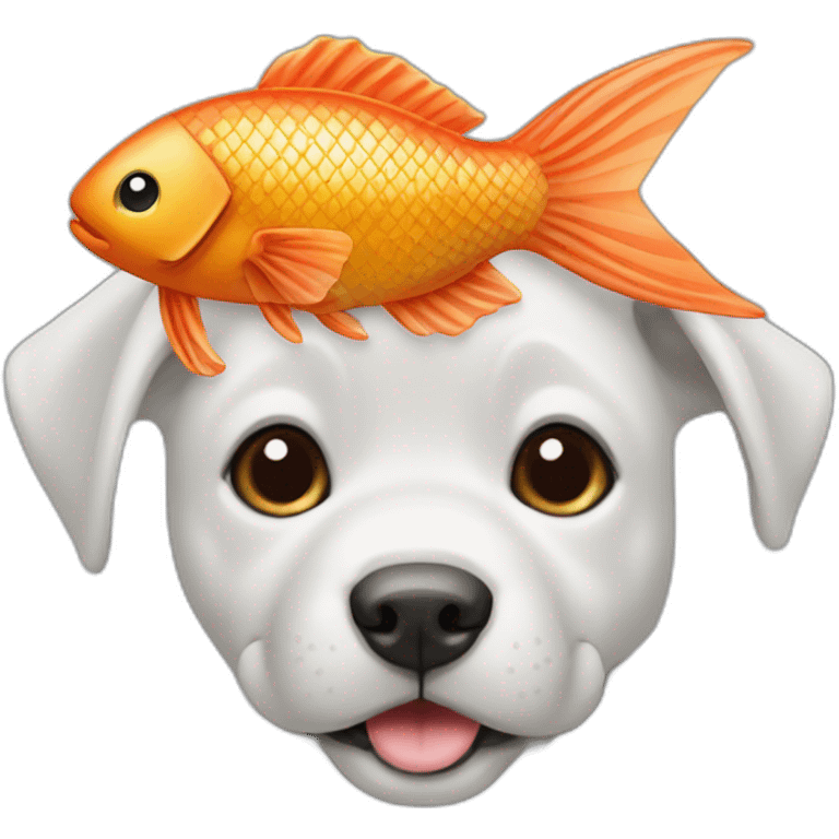 Chiens sur poissons dans éléphant emoji