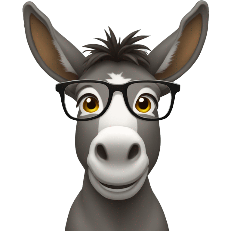 Donkey with glasses emoji