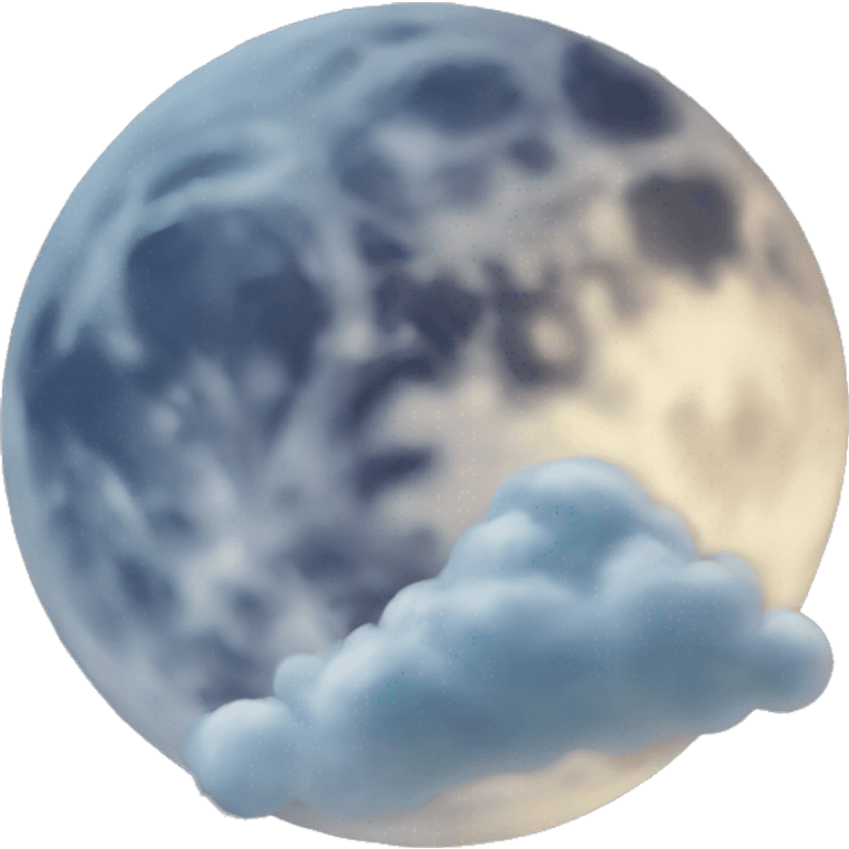 full moon with two clouds near it emoji