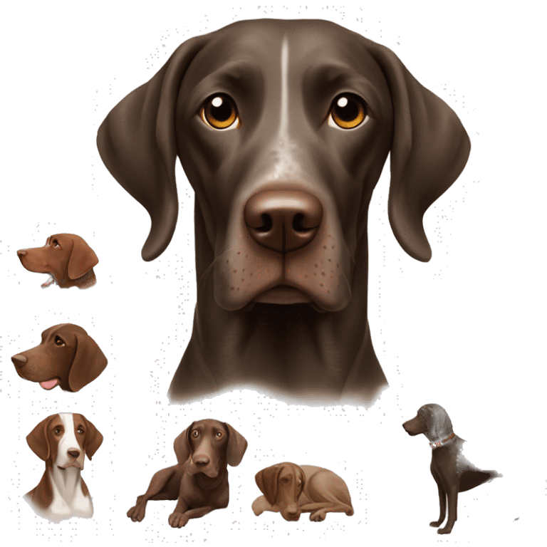 dog laying down, brown gsp, German short haired pointer with ticking  emoji