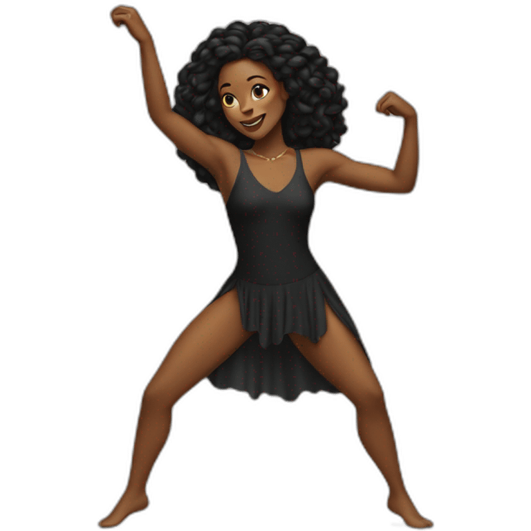 half black woman half panter dancing emoji