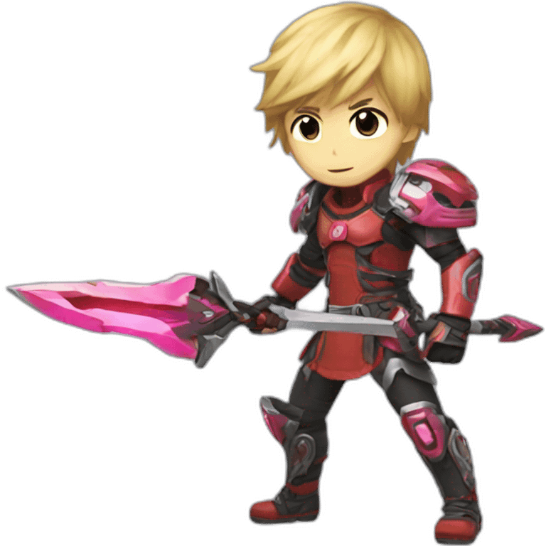 Shulk wielding the monado emoji