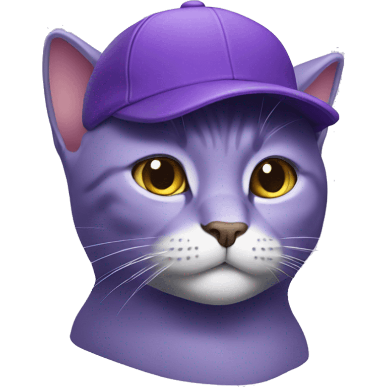 A purple cat with a cap on head emoji