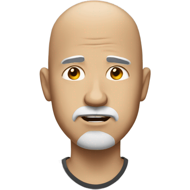 OMG pain bald man with white goatee  emoji