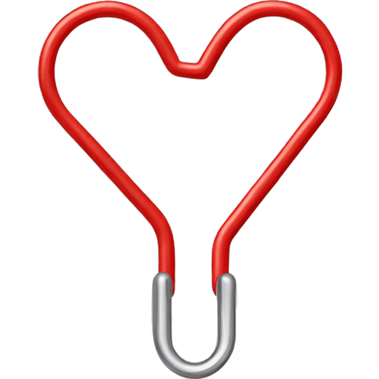 A heart-shaped paper clip emoji