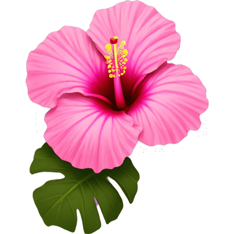 Pink hibiscus flower emoji